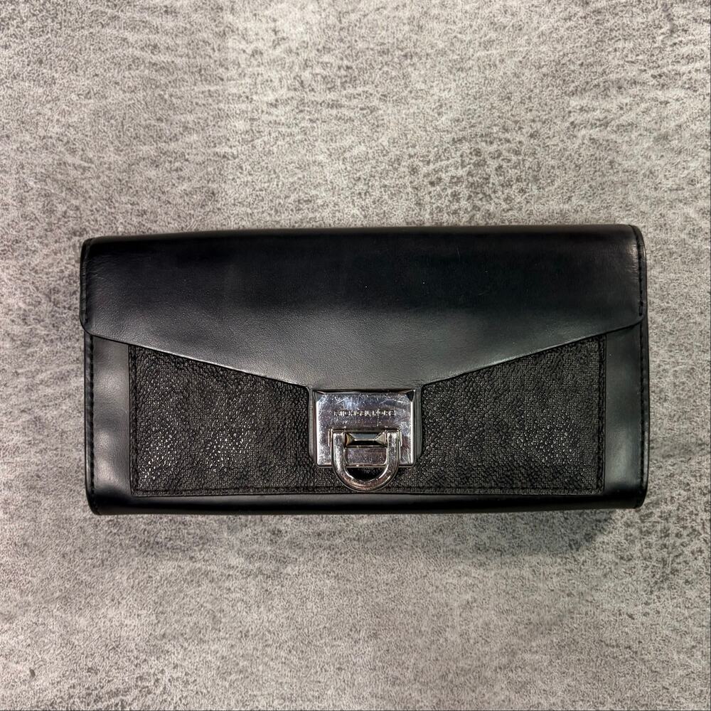 Michael Kors Monogram Black Accordion Wallet